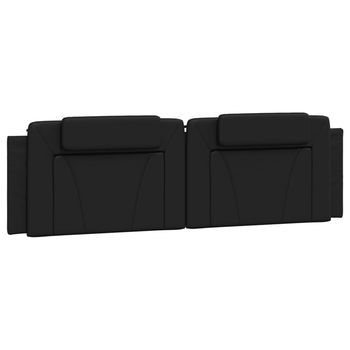 Cabecero De Cama Acolchado Viana Cuero Sintético Negro 180 Cm Vidaxl
