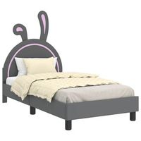 cama para ninos con cabecero gris claro 80 x 160 cm pu vidaxl
