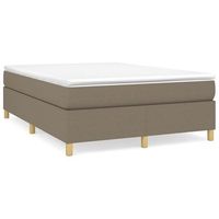 estructura de cama con somier tela gris taupe 140x190 cm vidaxl