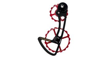 Jaula de desviador sobredimensionada cyclingceramic 14 19t para desviador campagnolo 11s rojo