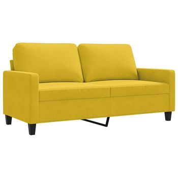 Sofá De 2 Plazas Terciopelo Amarillo 140 Cm Vidaxl