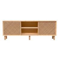 aparador 2 puertas de madera natural con celosia 180 cm sin barnizar