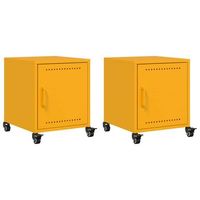 mesitas de noche 2 uds acero amarillo mostaza 36x39x435 cm vidaxl