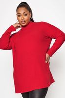 yours top rojo canale con cuello perkins mujer curvy y tallas grandes yours
