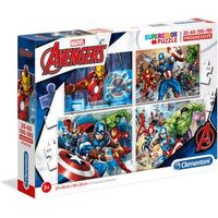 puzzle marvel vengadores  conjunto de puzzles de 20 60 100 y 180 piezas clementoni