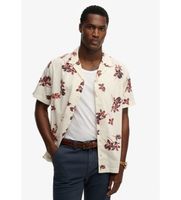 superdry para hombre m4011136a camisa cabana poolside blanco m casual algodon manga corta