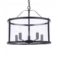 lampara de techo harrington negro 5 luces