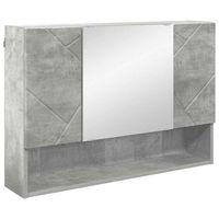 armario con espejo con puerta gris concreto 80 x 17 x 55 cm vidaxl