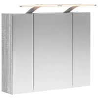 armario con espejo de bano gris sonoma 60 x 145 x 50 cm vidaxl