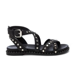 Carmela para mujer. 16239301-NEGRO Sandalias de piel 162393 negro (35), Plano, Hebilla, Casual
