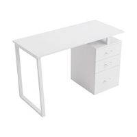 escritorio de oficina con cajones 120x75x50 mesa de estudio de hierro blanco
