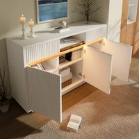 aparador - mueble para salon - mdf y tablero de particulas - blanco 140x40x85cm