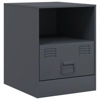 mesita de noche  mesa auxiliar  mesilla acero gris antracita 345x39x44 cm