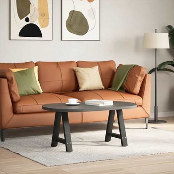 Patas De Mesa De Centro Forma A 2 Uds | Patas Para Mesa Acero Negro 50x(42-43) Cm