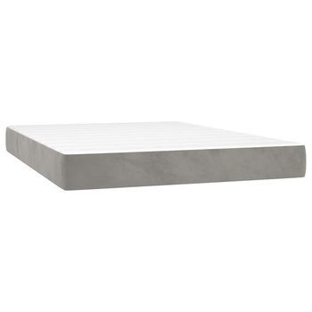 Colchón De Muelles Ensacados Firmeza Media Terciopelo Gris Claro 120x210x20cm Vidaxl