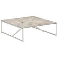 mesa de centro de madera maciza de mango 110x110x36 cm vidaxl