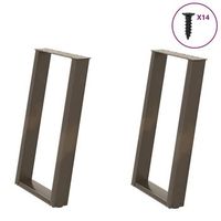 patas para mesa de comedor en forma de u 2 unidades acero natural 60 x 72-73 cm vidaxl