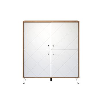 Aparador alto de 4 puertas blanco mate l123 cm