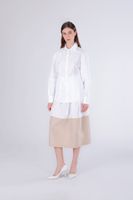 camisa ajustada de manga larga white