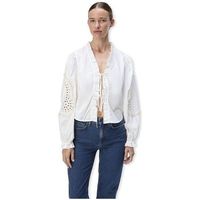 object blusa noos top brodera ls - white sand para mujer