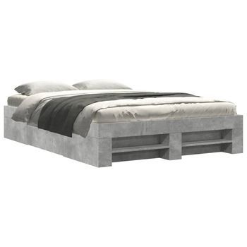 Cama De Matrimonio | Cama De Adulto | Estructura De Cama Madera De Ingeniería Gris Hormigón 120x200cm
