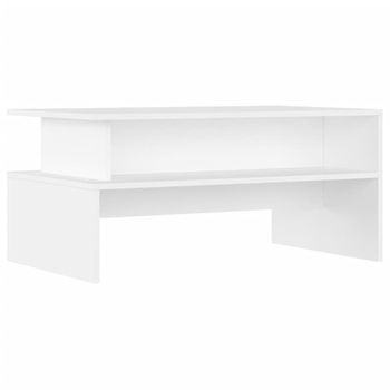Mesa De Centro Madera De Ingeniería Blanco 90x55x42,5 Cm