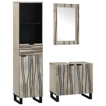 Juego De Muebles De Baño 3 Uds. 38 X 33 X 160 Cm Vidaxl