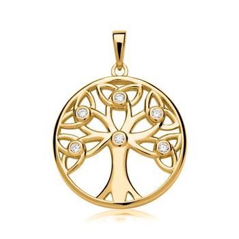 Colgante árbol de la vida plata 925 chapado en oro