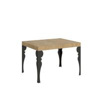mesa extensible 80x120204 cm paxon roble natural estructura antracita