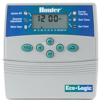 Programador De Riego Eléctrico Eco Logic 4 Estaciones Interior Hunter