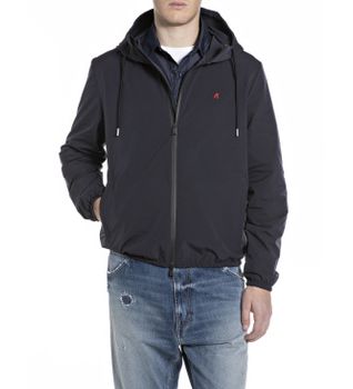 Replay para hombre. M8338A.000.84876 Chaqueta Logotipo R marino (L), Casual, Poliéster