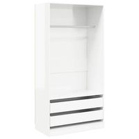 armario de madera contrachapada blanco brillo 100x50x200 cm vidaxl