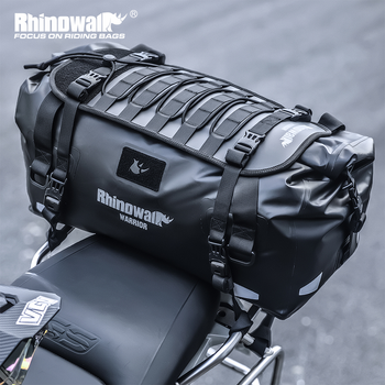 Bolsa de Almacenamiento para Asiento de Motocicleta Rhinowalk, 20L/40L/65L, Impermeable, Mochila de Almacenamiento para Asiento Trasero de Motocicleta con Panel de Expansión MOLLE