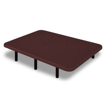 Base Tapizada 100 X 190 Cm Chocolate - Patas 20 Cm -  Tejido 3d Antideslizante - Estructura Resistente - 100% Transpirable