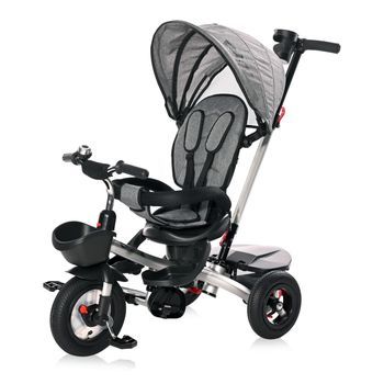 Triciclo Evolutivo Zippy Air Con Asiento Reversible Y Ruedas De Goma  De Lorelli - Gris