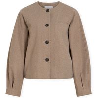 vila abrigo lally jacket - dark natural melange para mujer