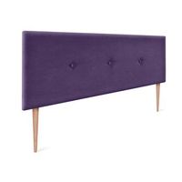 cabecero de tela aqualine liso con botones 150x105cm con patas camas 150 - lila