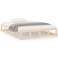estructura de cama doble de madera maciza 140x190 cm vidaxl