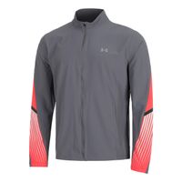 under armour velociti storm chaqueta para correr hombres-grisrojo