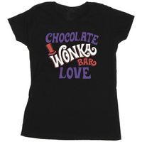 willy wonka  the chocolate fact camiseta chocolate bar love para mujer