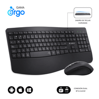 teclado  raton subblim combo dual prowave negro inalambrico