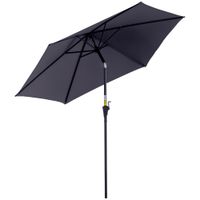 outsunny sombrilla para jardin o270x235 cm parasol de aluminio reclinable con manivela y 6 varillas para terraza exterior balcon gris   aosom espana
