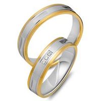 alianzas 8 quilates oro amarillo-blanco 3 diamantes