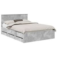 estructura de cama gris concreto 140 x 190 cm madera ingenieril vidaxl