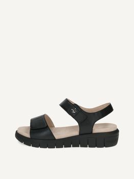 CAPRICE Sandal, black, made of Leather without heel, Size 40