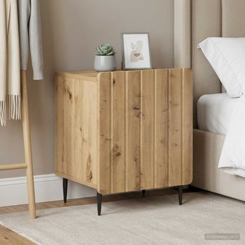 Armario De Noche 2 Uds - Mueble De Dormitorio - Madera - Roble Artesanal (43x34.5x52cm)
