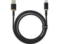 cable usb a usb-c - baseus dura tipo-c carga rapida trenzado ultrarresistente de 200 cm universal 60w dorado y negro
