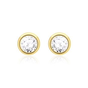 Pendientes de mujer en oro de 14 quilates con diamantes