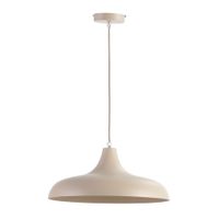 lampara techo metalica crema rugoso cable textil a juego