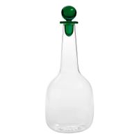 botella en vidrio de borosilicato verde zafferano heca a mano